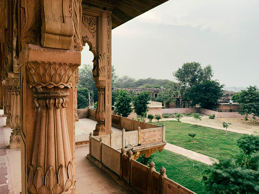 Architecture photography of the lawns at Bharatpur City Palace